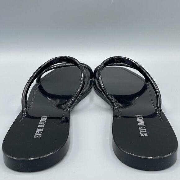 Steve Madden Women's Black Jelly‎ Slide Sandals Size 7 Minimalist Squared Toe - Picture 5 of 10